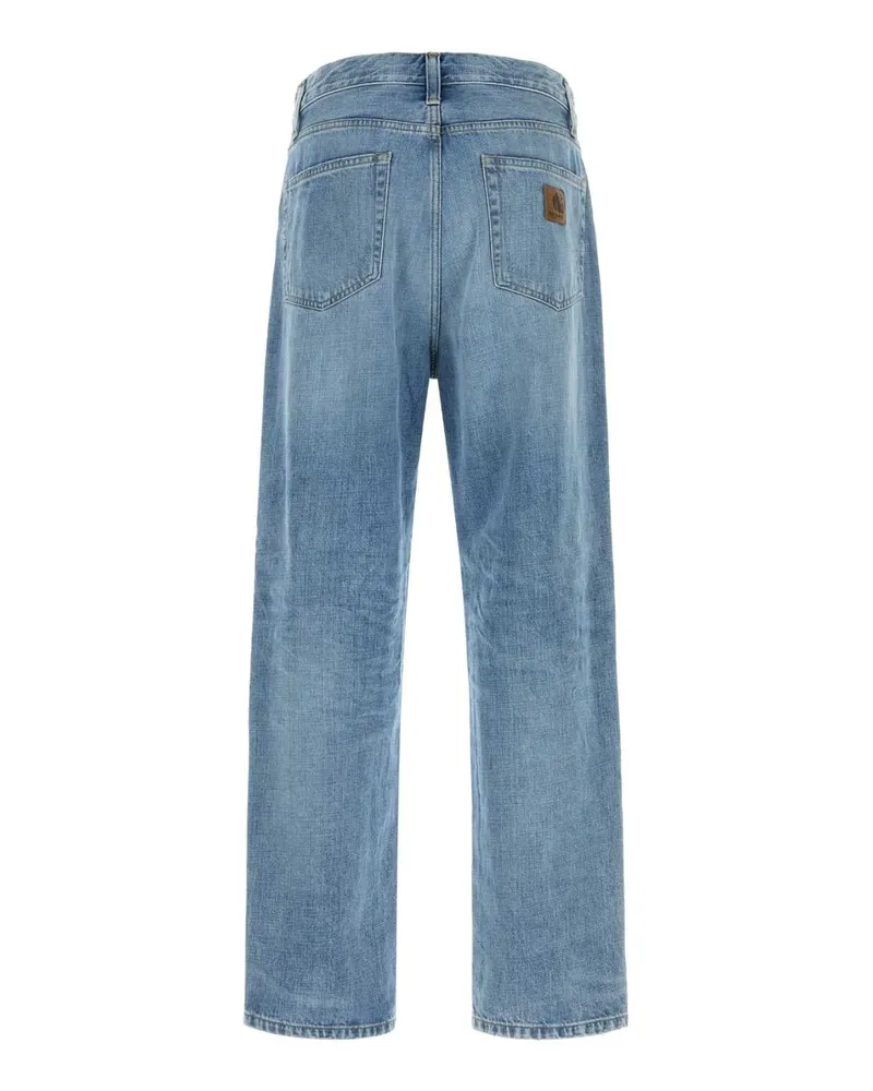 Carhartt WIP Men's Denim Aaron Pant Blueburstwashed Exterior: Cotton Jean Blue