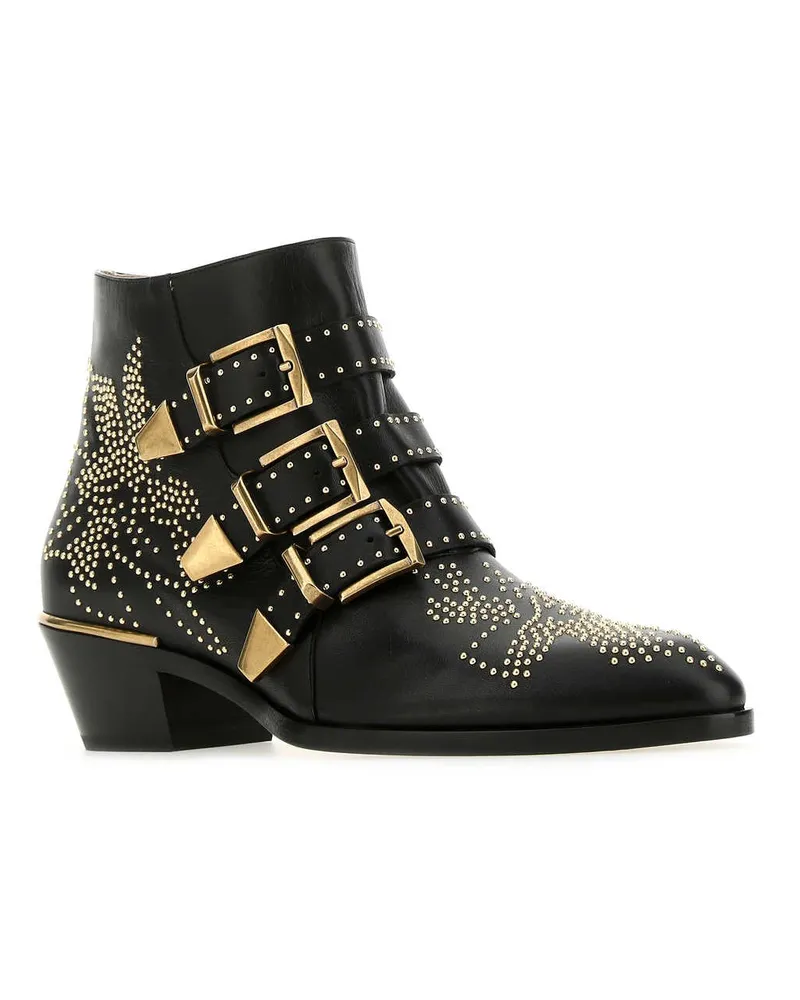 Chloé Women's Embellished Nappa Leather Susanna Ankle Boots 0zy Stivali Black