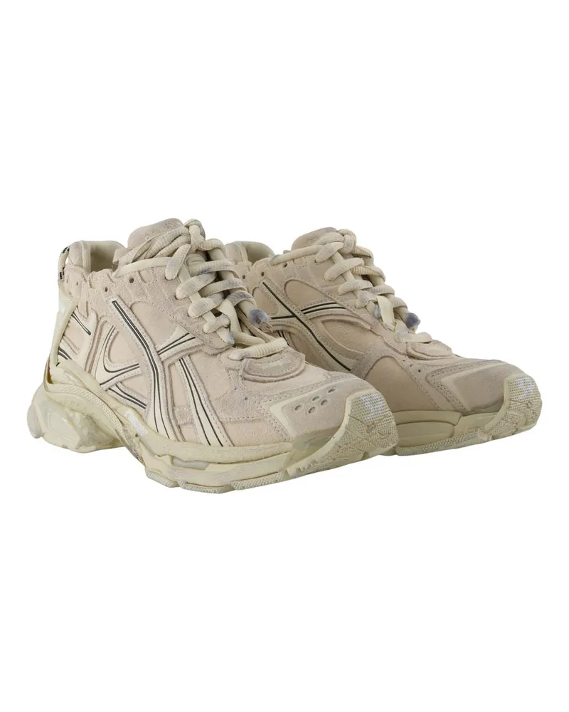 Balenciaga Women's Leather Runner Sneaker Beige Beige
