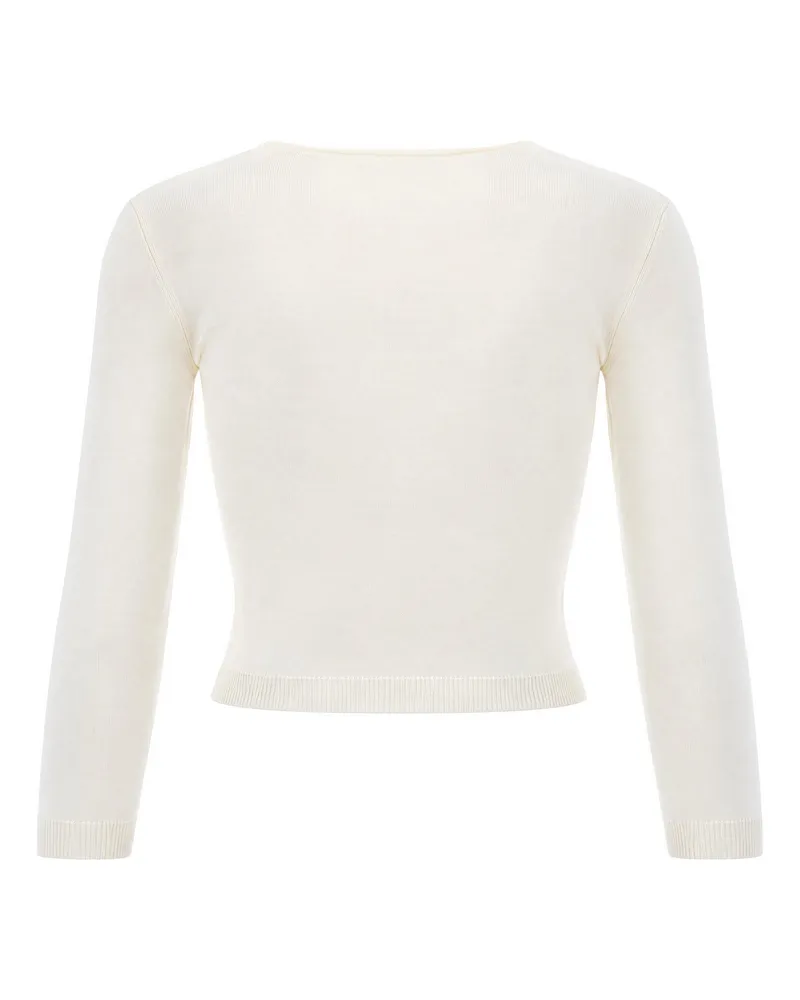 Elisabetta Franchi Bustier-Trimmed Knit Cardigan Butter