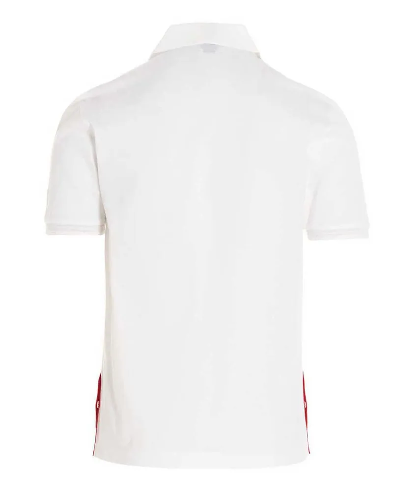 Thom Browne RWB-Striped Piqué Cotton Polo Shirt — White White