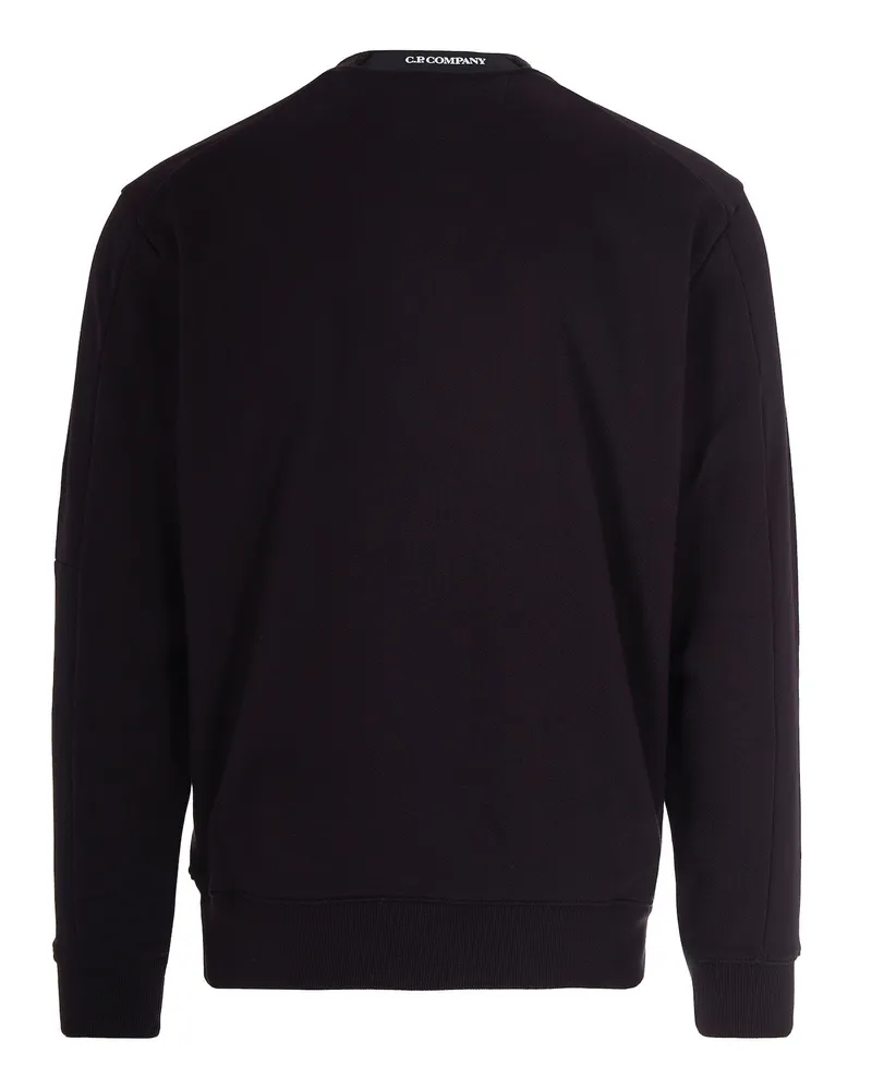 C.P. Company Diagonal Raised Fleece Sweatshirt — Black Black