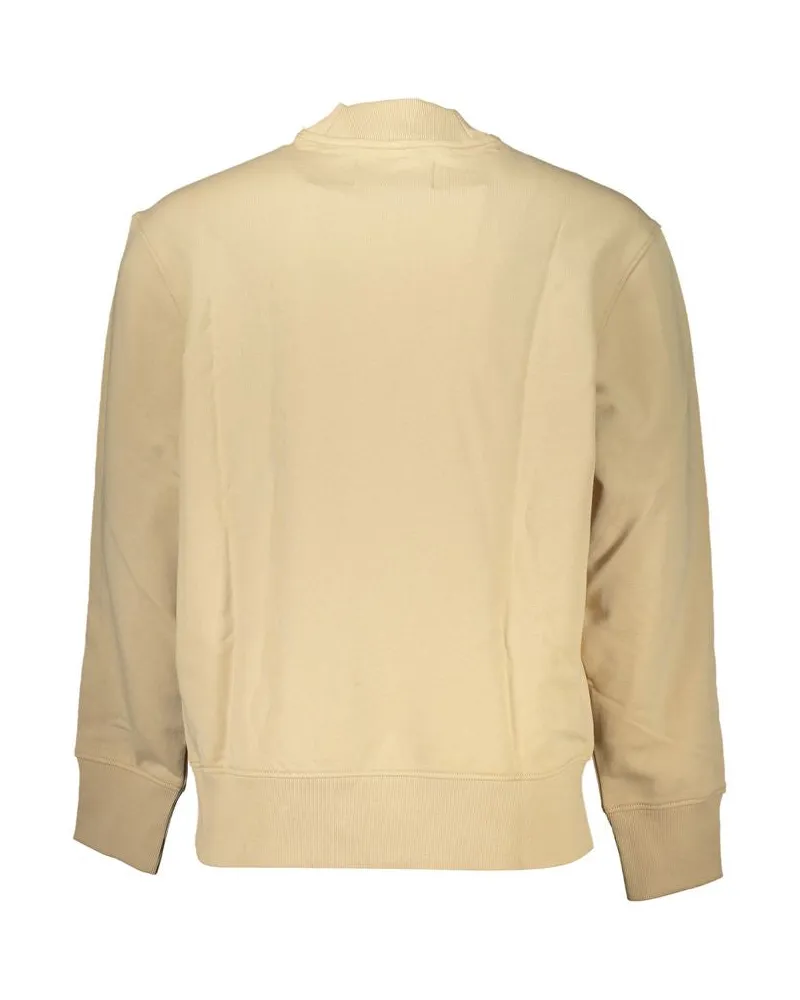 Calvin Klein Logo-Embroidered Cotton Sweatshirt — Beige Beige