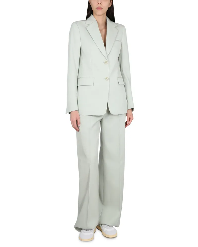 Lanvin Virgin Wool Single-Breasted Blazer — Green Green