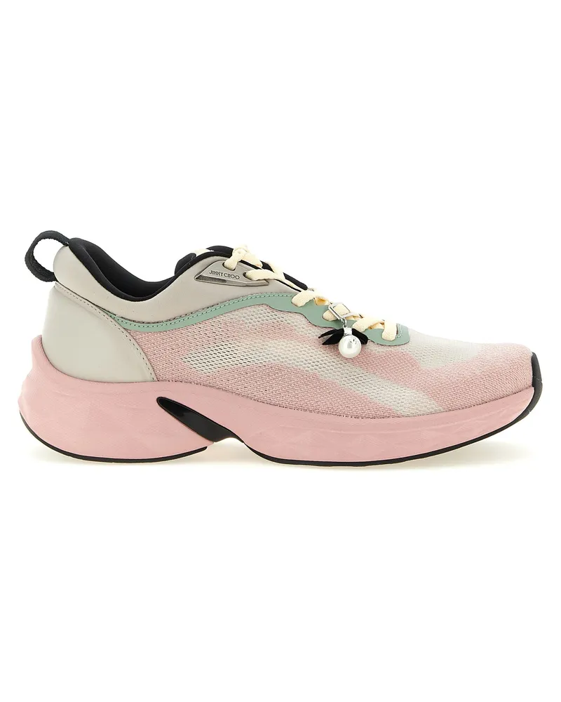 Jimmy Choo Women's Multicolor Tencel Athletic Sneakers Pink