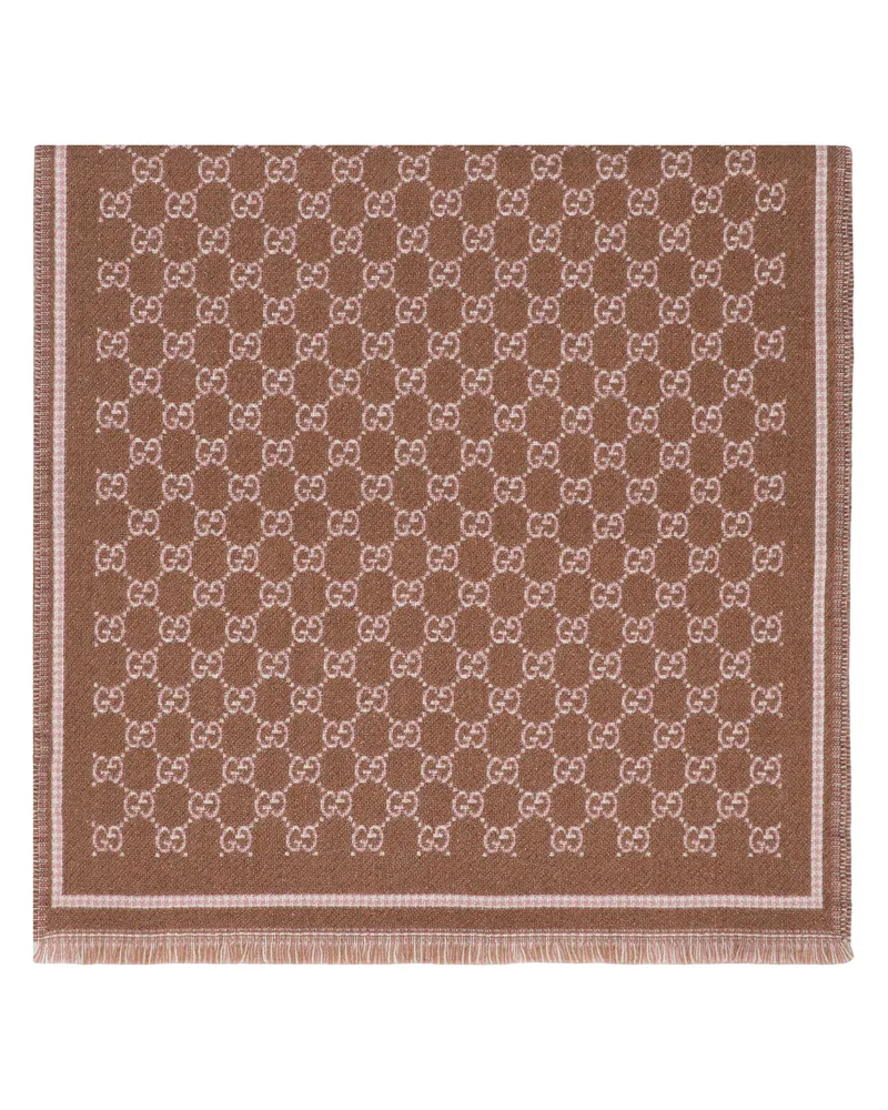 Gucci Women's Wool Scarf Gg Beige Ebony Beige-Ebony Beige/ebony Scarfs Beige