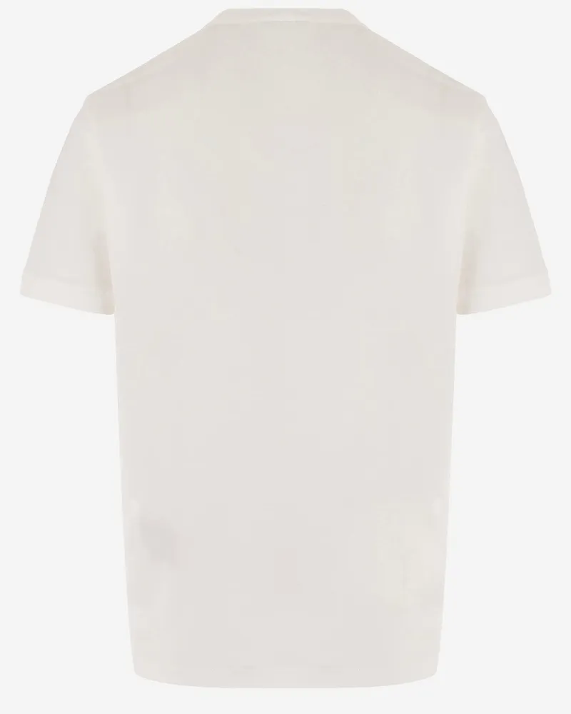 Giorgio Armani Logo-Embroidered Cotton T-Shirt — White White