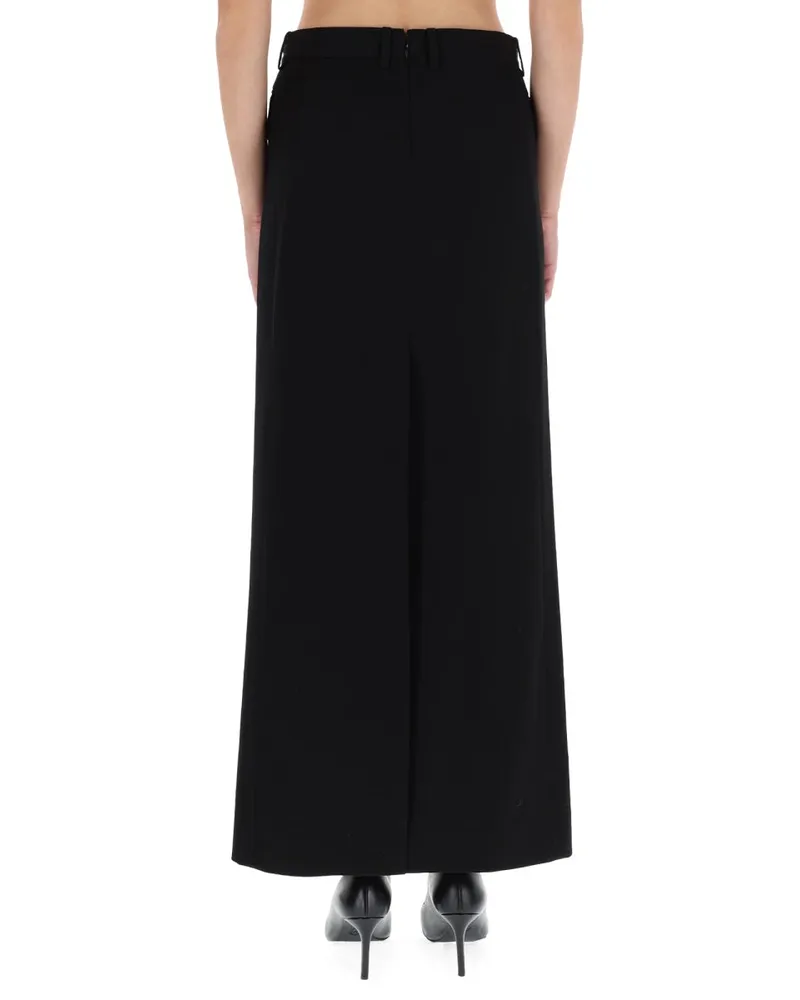 Balenciaga Tailored Viscose-Wool Skirt — Black Black