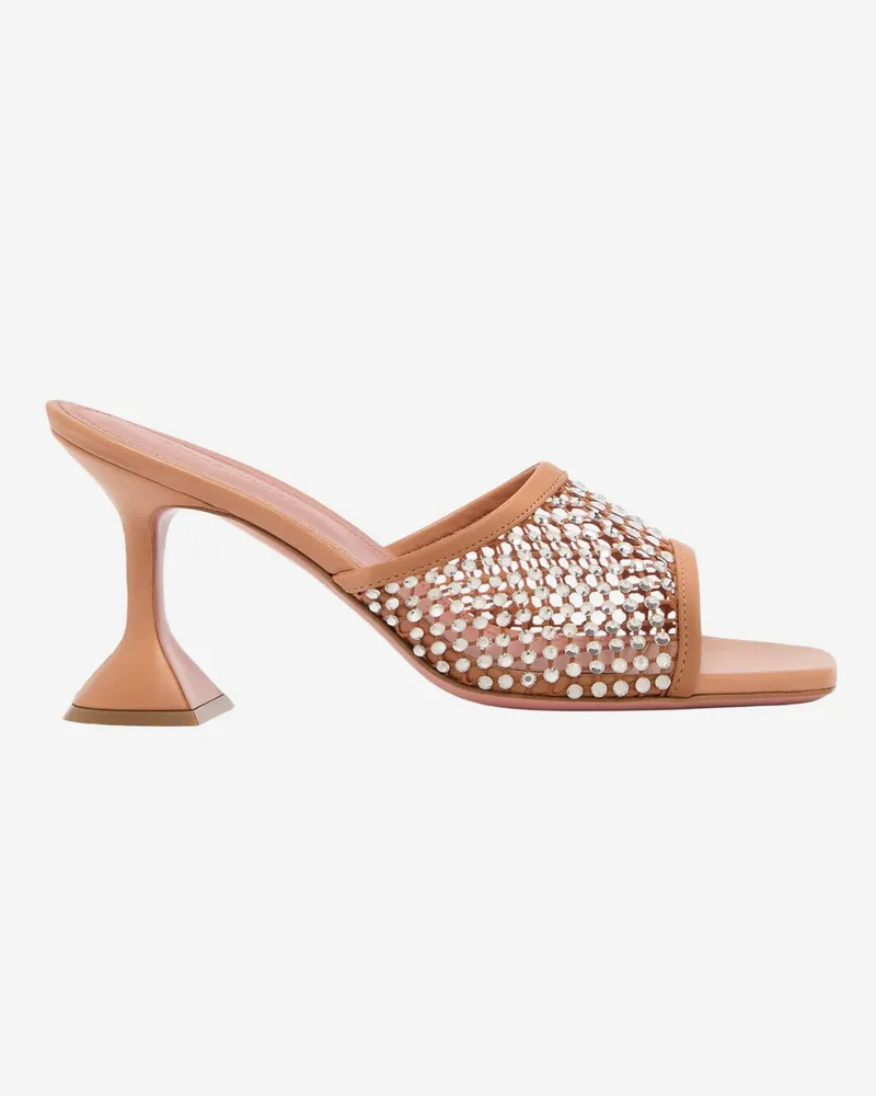 Amina Muaddi Women's Sandals Lupita Crystal Nude Beige