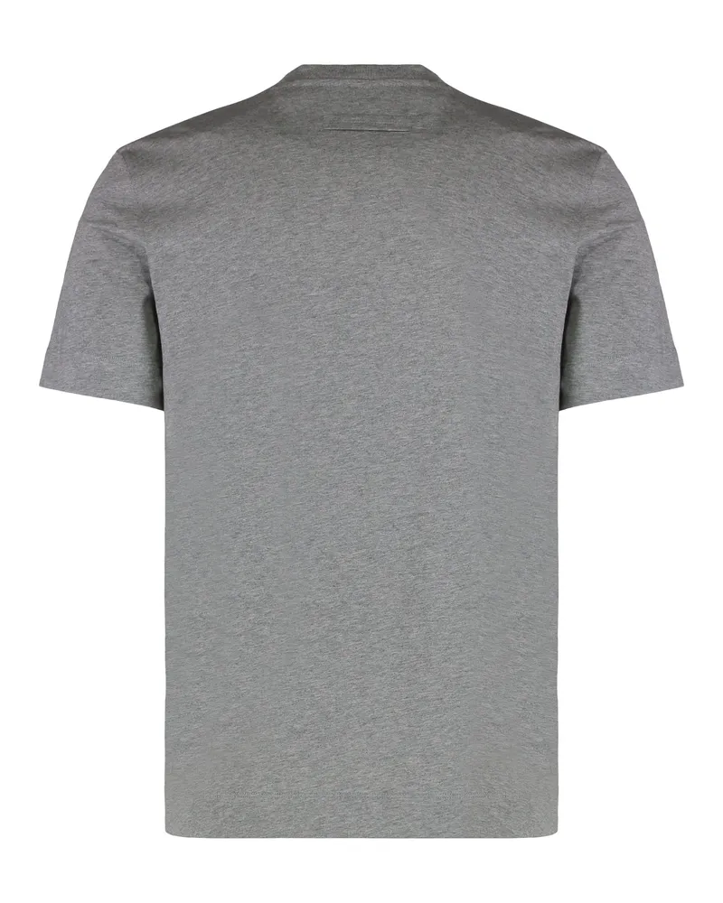 Ermenegildo Zegna Men's Round Neck Cotton T-Shirt Grey T-Shirts And Polos Gray