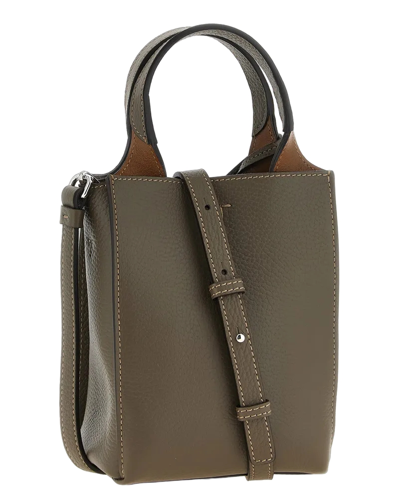 TOD'S Women's Bicolor Calfskin Handbag Bag Green