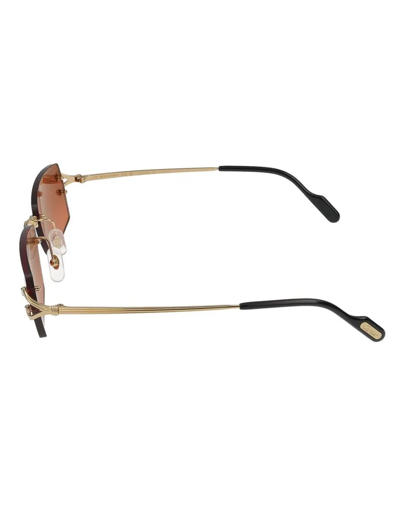 Cartier Men's Sunglasses  Ct0550s 005 Gold Red 18-140 Metal Gold