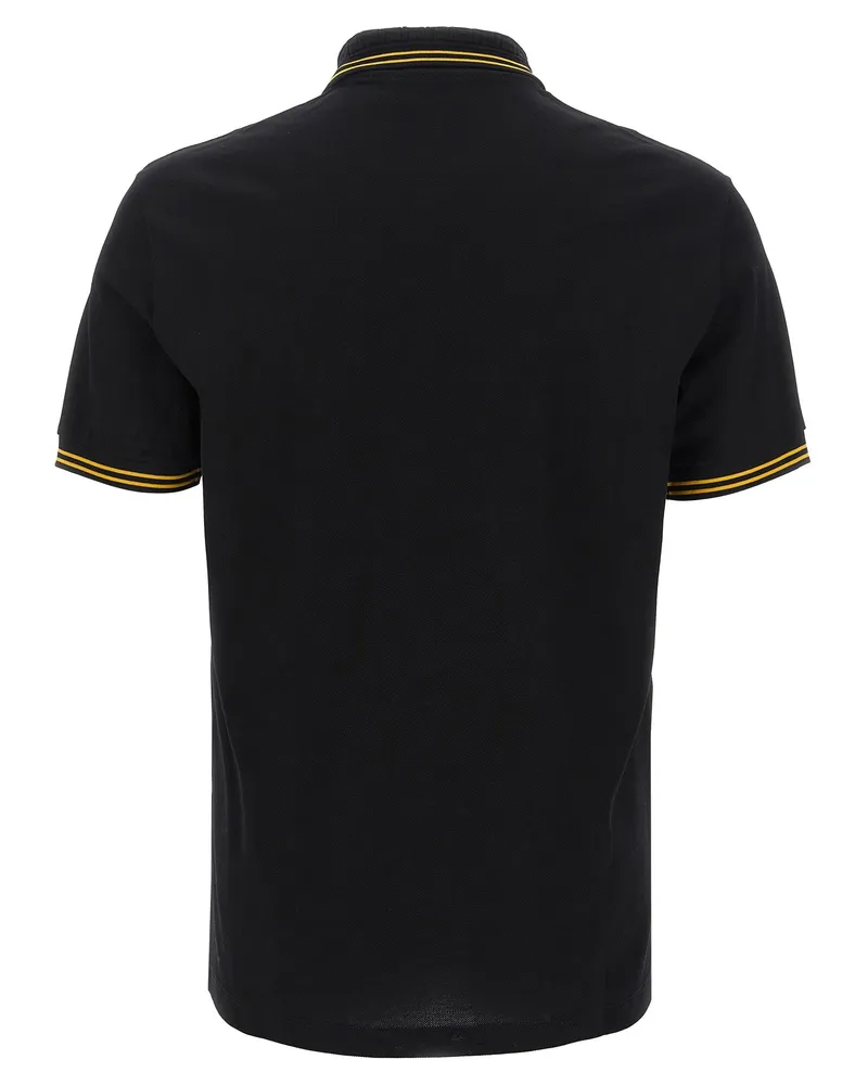 Versace Men's Black Cotton Polo Shirt Black