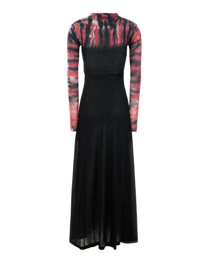 Balenciaga Women's Printed Jersey Dress Black Exterior: Cotton Nylon Abiti Black