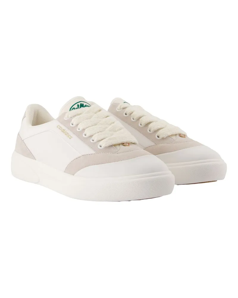 Casablanca Paris Men's Del Mar Sneaker White Calfskin White