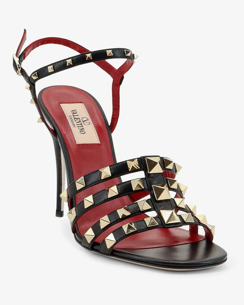 Valentino Garavani Women's Rockstud Leather Sandals Black Black