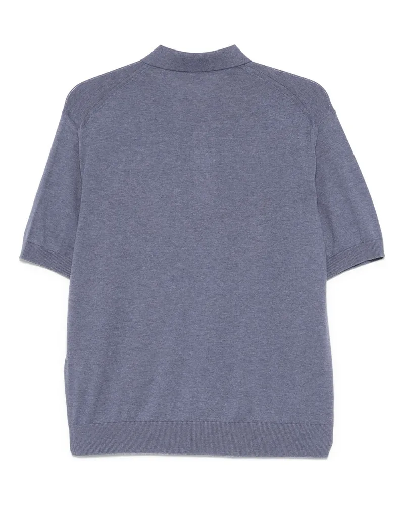 Eleventy Women's Fine-Knit Polo Shirt Blue Ss25 M Blue