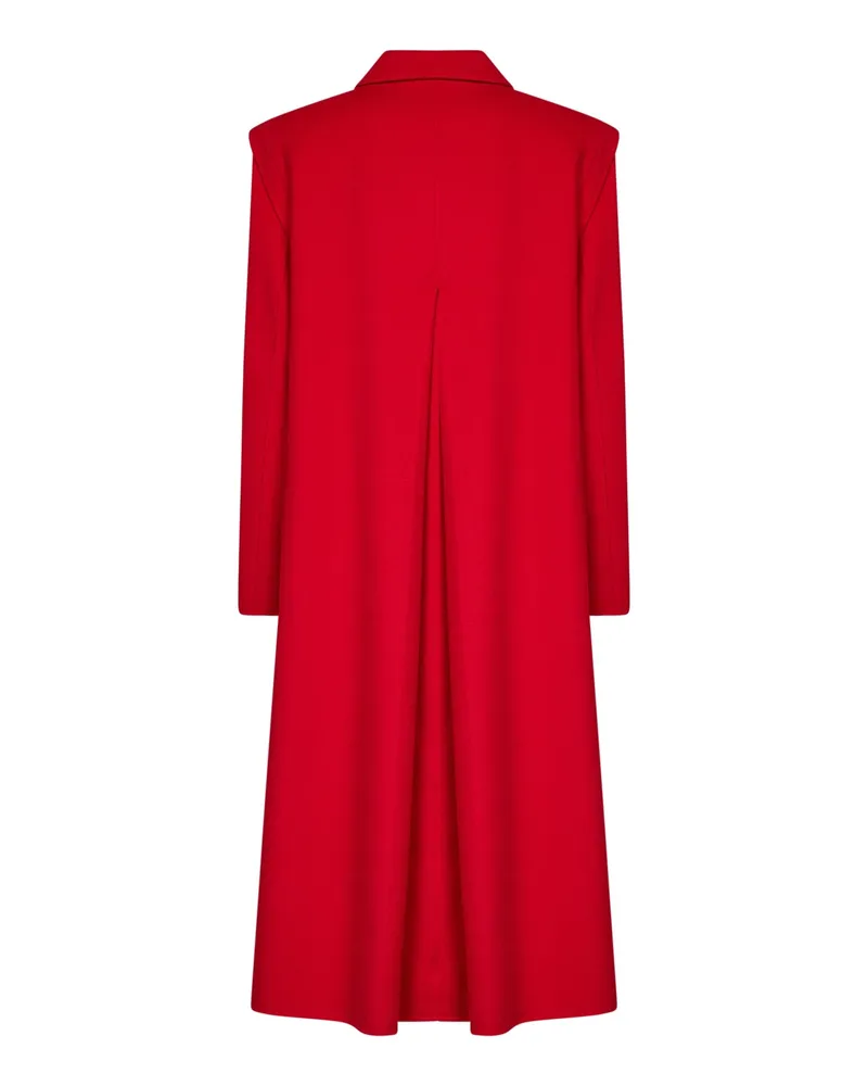 Max Mara Single-Breasted Virgin Wool Coat — Red Red
