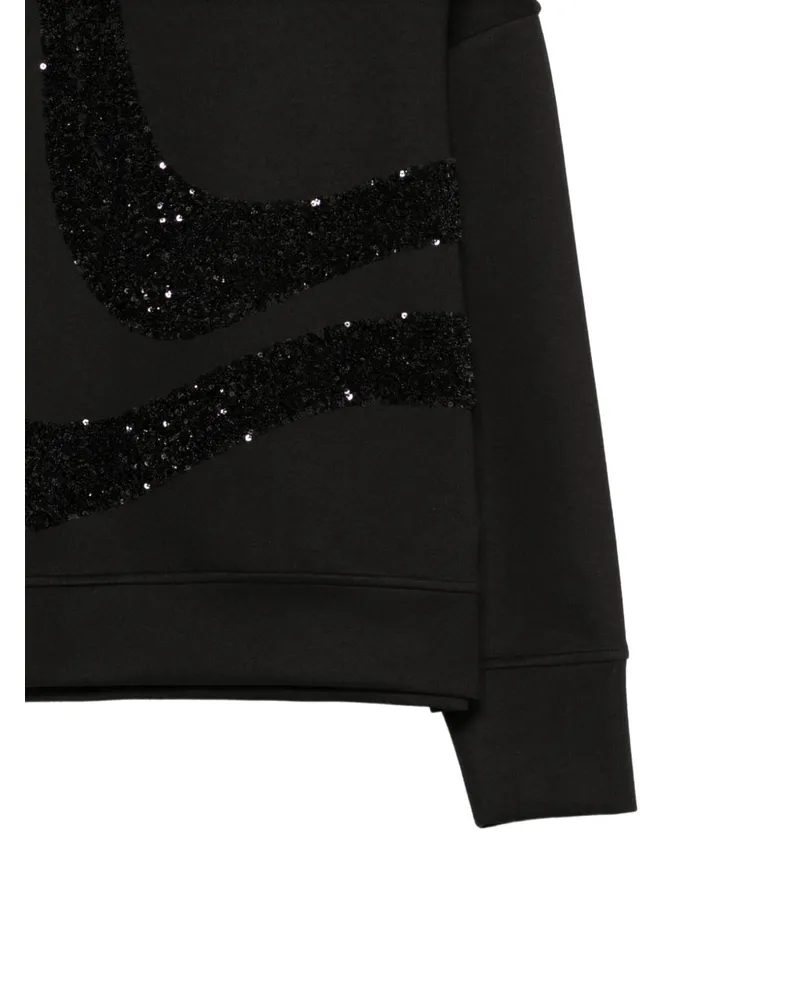 Emporio Armani Sequin-Embellished Sweatshirt — Black Black