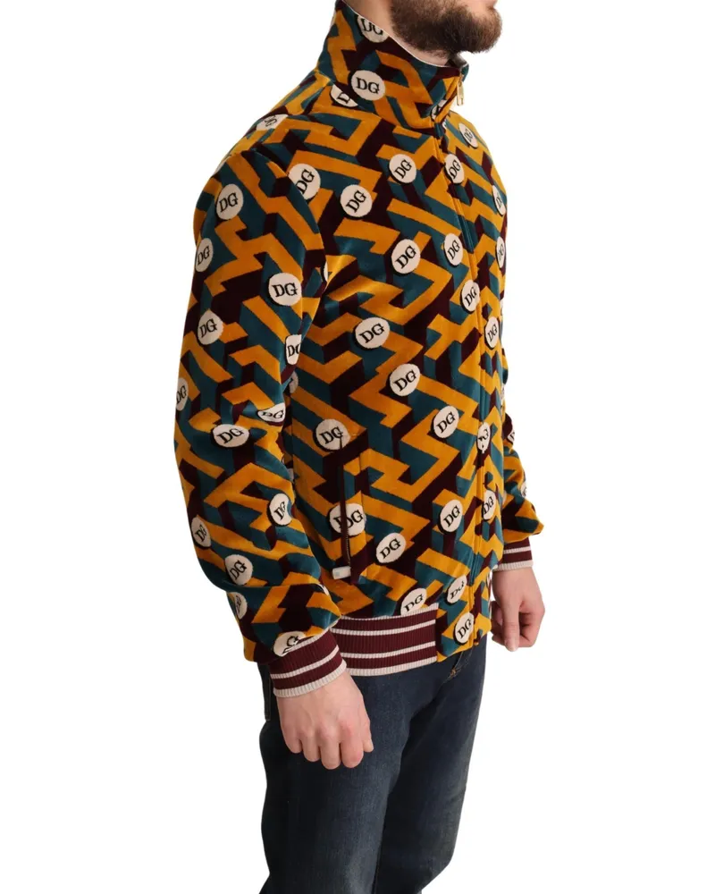 Dolce & Gabbana Logo-Patterned Cotton Jacket — Orange Orange