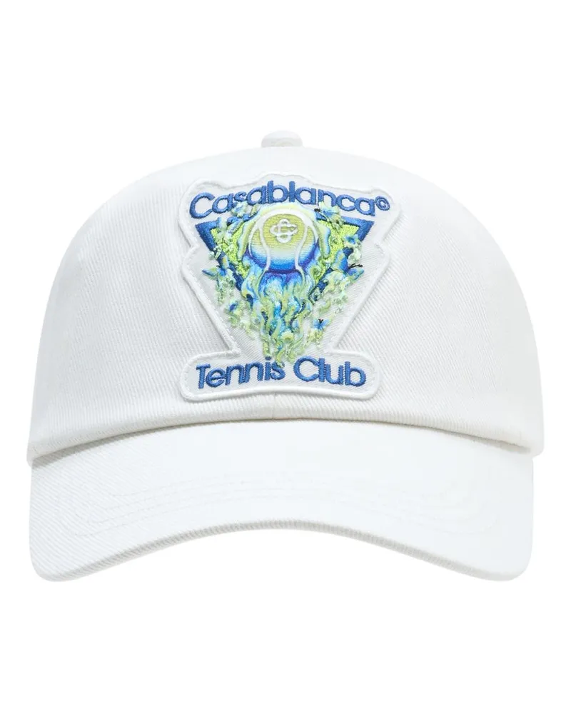 Casablanca Paris Unisex Flaming Tennis Ball Cap -  Cotton White Accessories Hats White