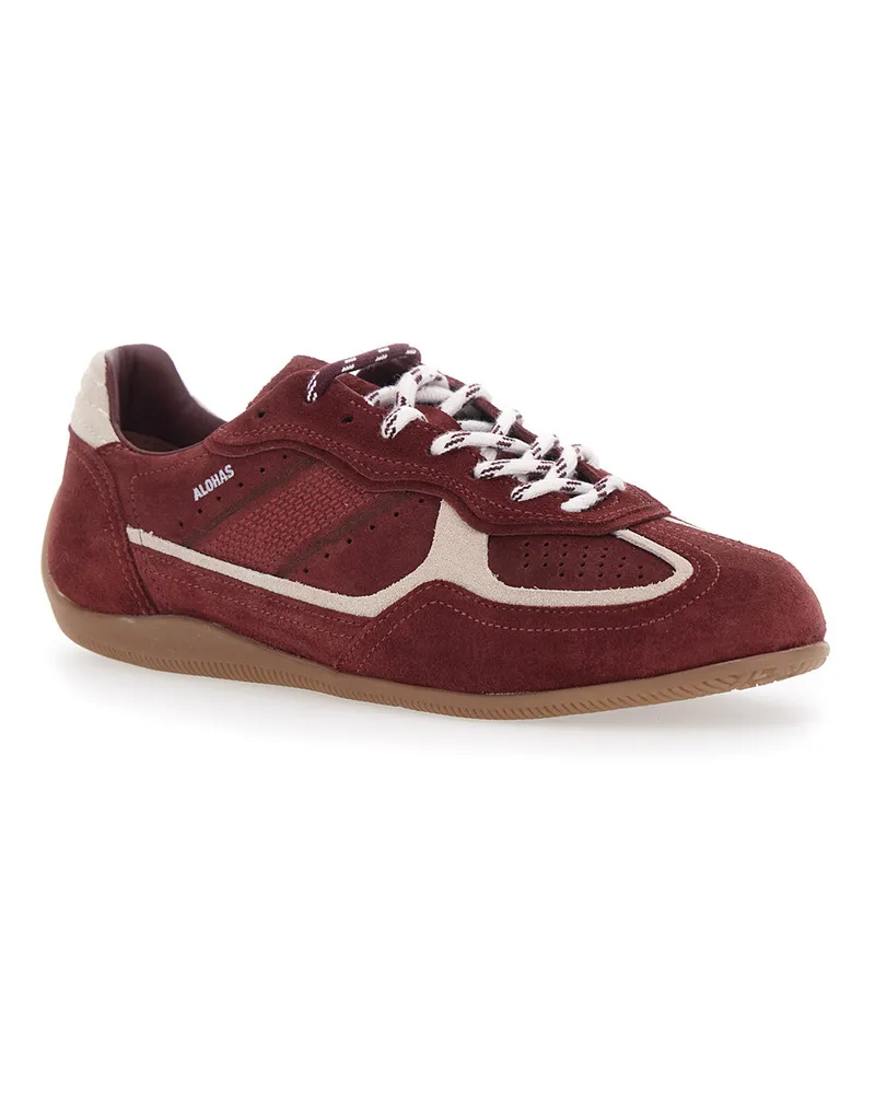 Alohas Women's Suede Sneakers With Bordeaux Detail And Rubber Trainers Bordeaux
