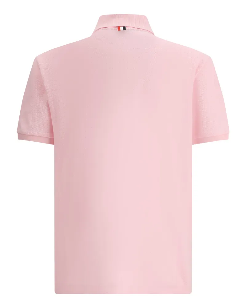 Thom Browne Men's Polo Whit Iconic Bands Lt Pink Cotton Shirts T-shirts And Polos Pink