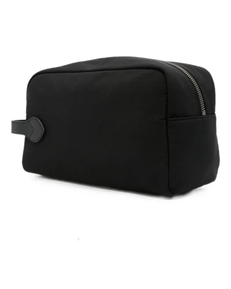 Emporio Armani Logo Plaque Nylon Clutch — Black Black