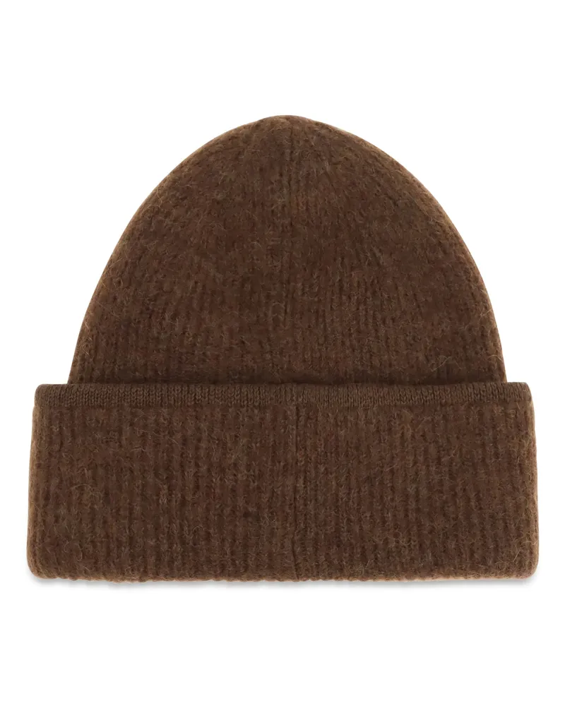 Jacquemus ACU00666AK00227 Gros Grain Ribbed Beanie — Brown Brown