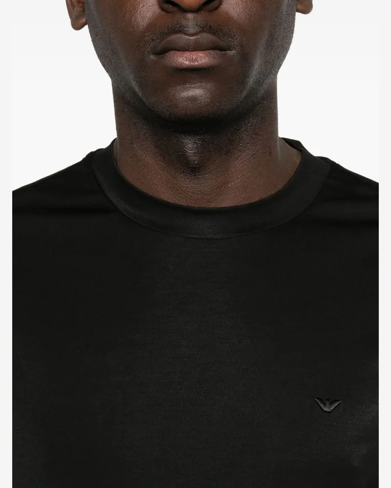 Emporio Armani Modal and Silk Blend T-shirt — Black Black