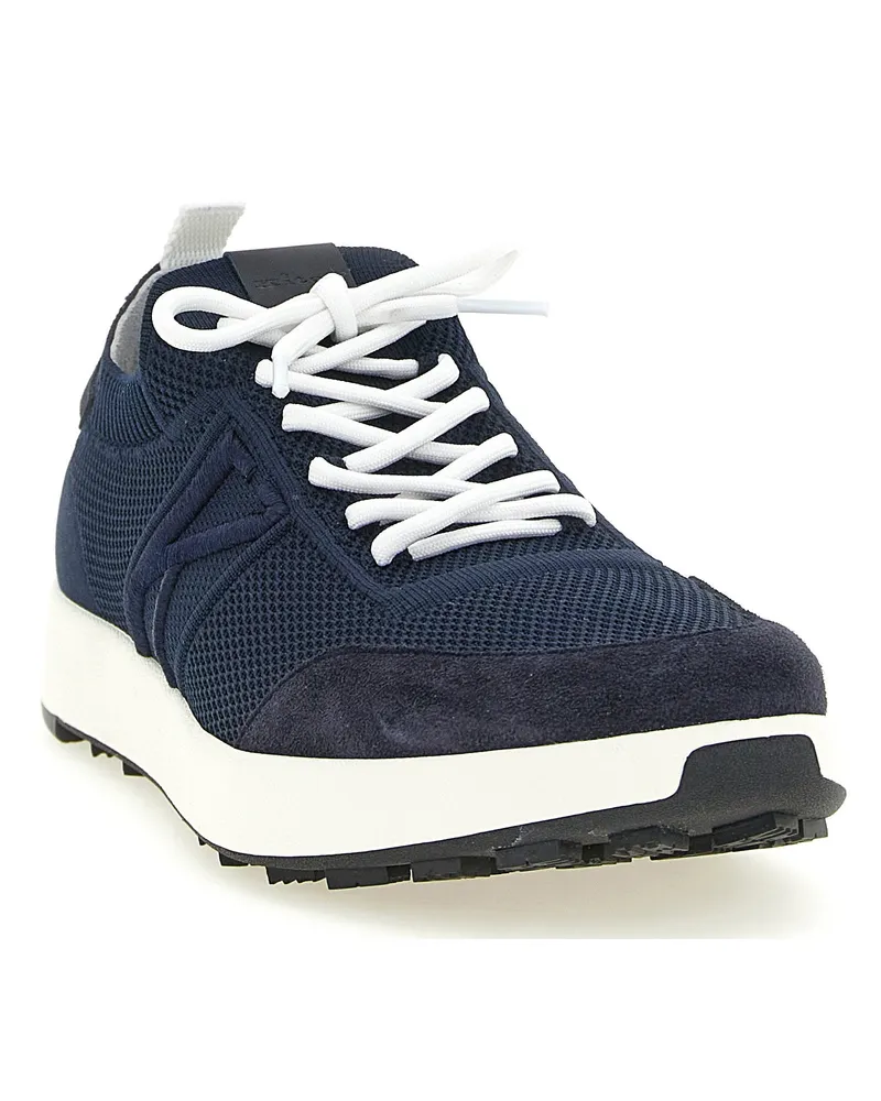 Kiton Technical Cotton Sneaker — Navy Navy