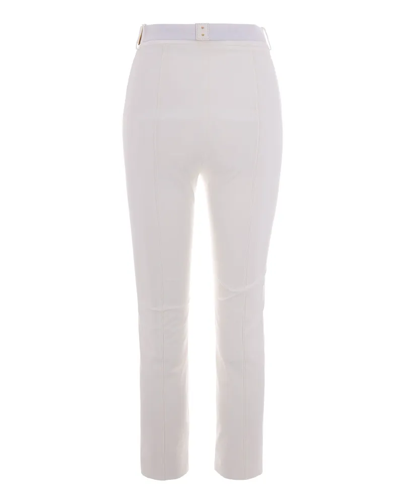 Elisabetta Franchi Women's Trousers Technical Stretch Ivory Polyamide Ivory