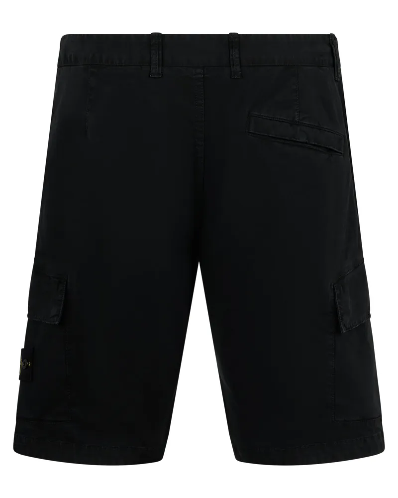 Stone Island Cotton Cargo Cargo Shorts — Black Black
