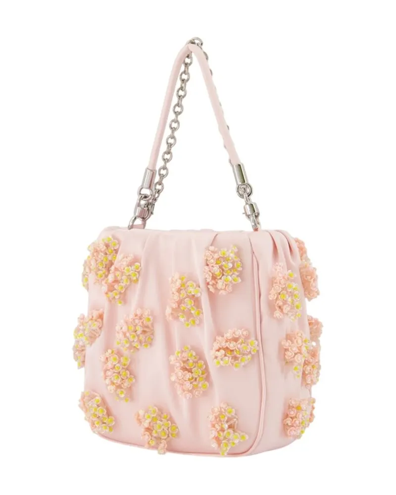 Self-Portrait Women's Floral Beaded Bag - Self Portrait Synthetic Pink Handbags-Purses Pink