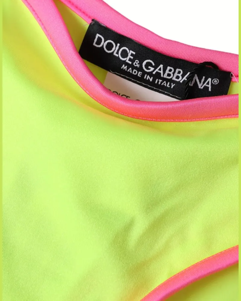 Dolce & Gabbana Women's Yellow Pink Nylon Swimwear Bottom Beachwear Bikini Elastane Clothing Yellow