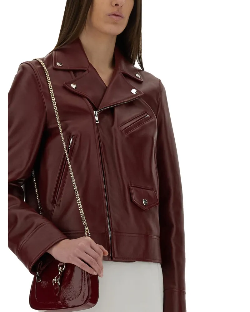 Gucci Leather Biker Jacket — Bordeaux Bordeaux
