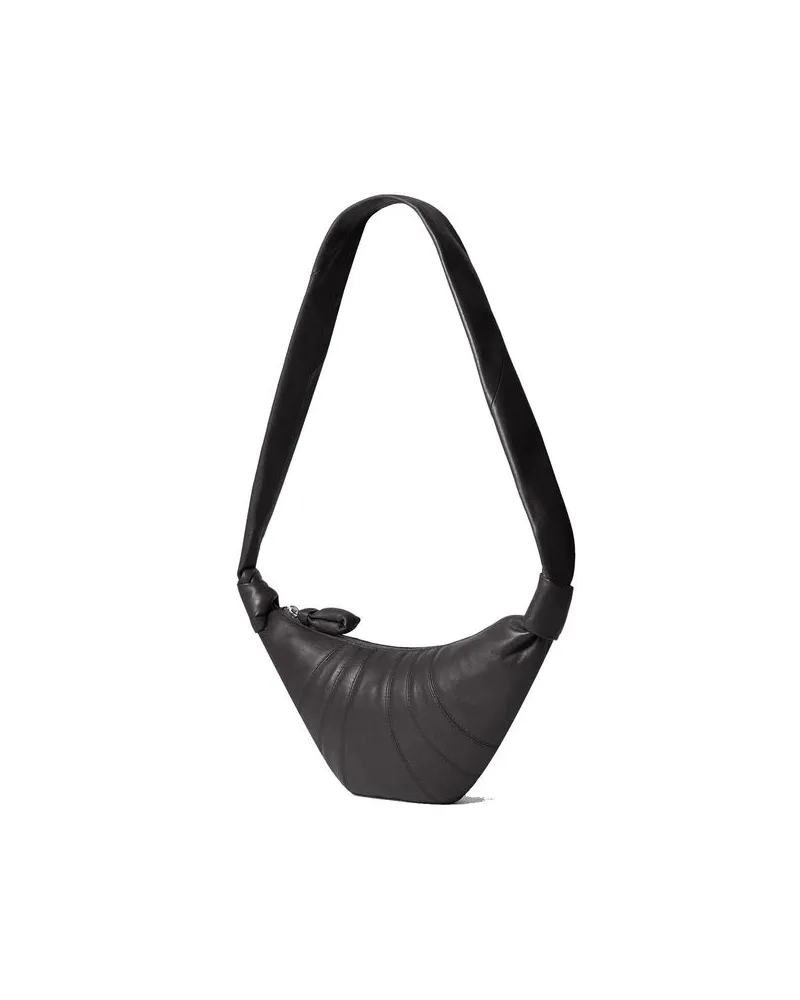 Christophe Lemaire Women's Brown Lamb Leather Shoulder Bag Black