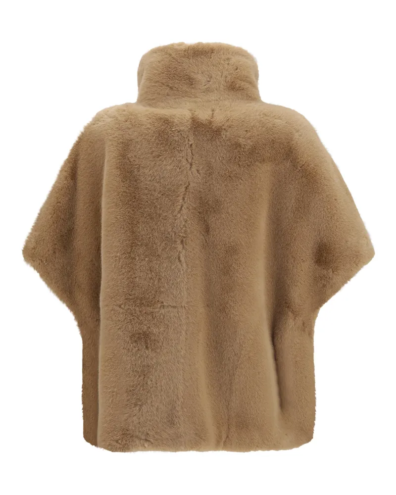 Pinko Women's Faux Fur Jacket With Buckle Beige Toupe Caldo Polyester Beige