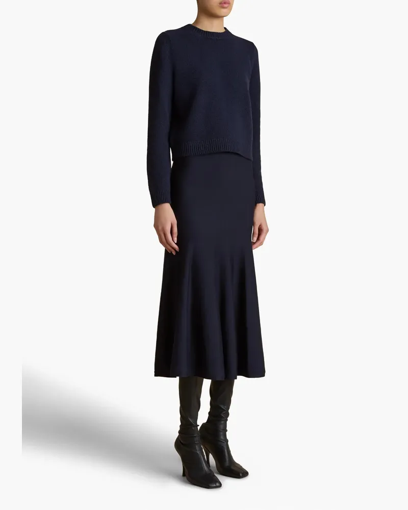 KHAITE Women's Pull Leta En Maille Cachemire Bleu Blue Sweater Navy