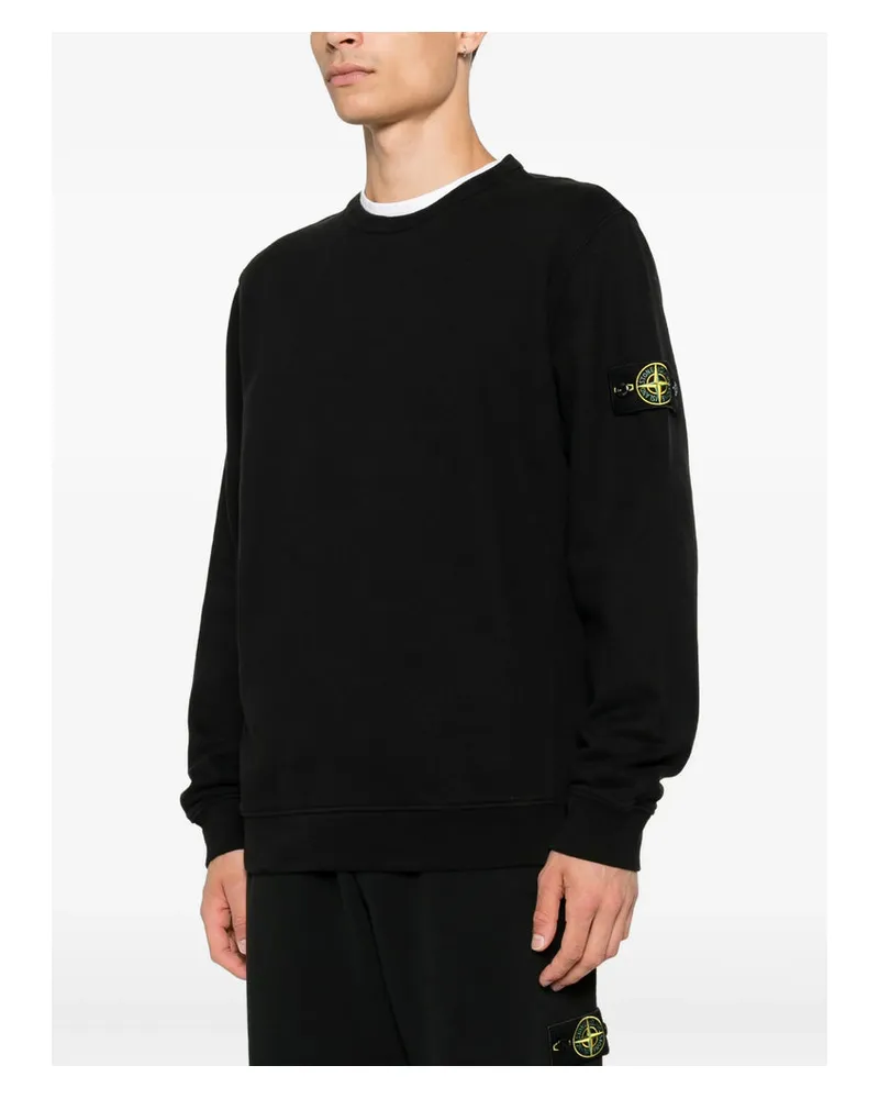 Stone Island Organic Cotton Crewneck Sweatshirt — Black Black