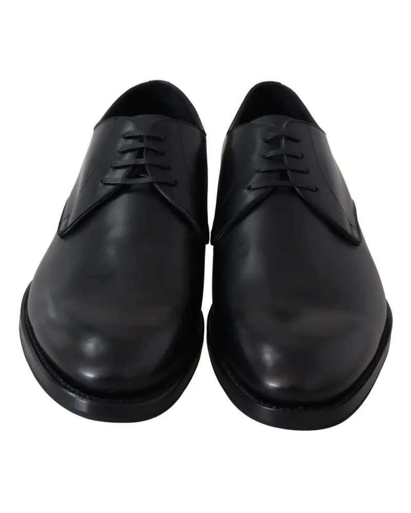 Dolce & Gabbana Leather Derby Shoe — Black Black