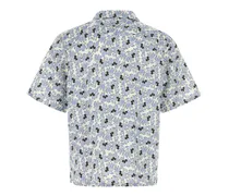 Floral-Printed Poplin Shirt — White