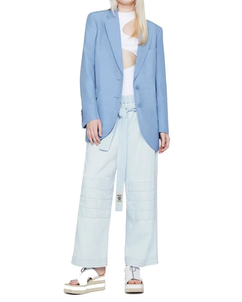 Stella McCartney Women's Blue Cotton Casual Pants Blue
