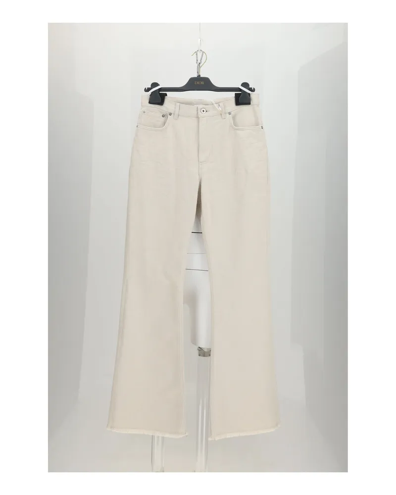 Dior Tailored Cotton Denim Jeans — Beige Beige