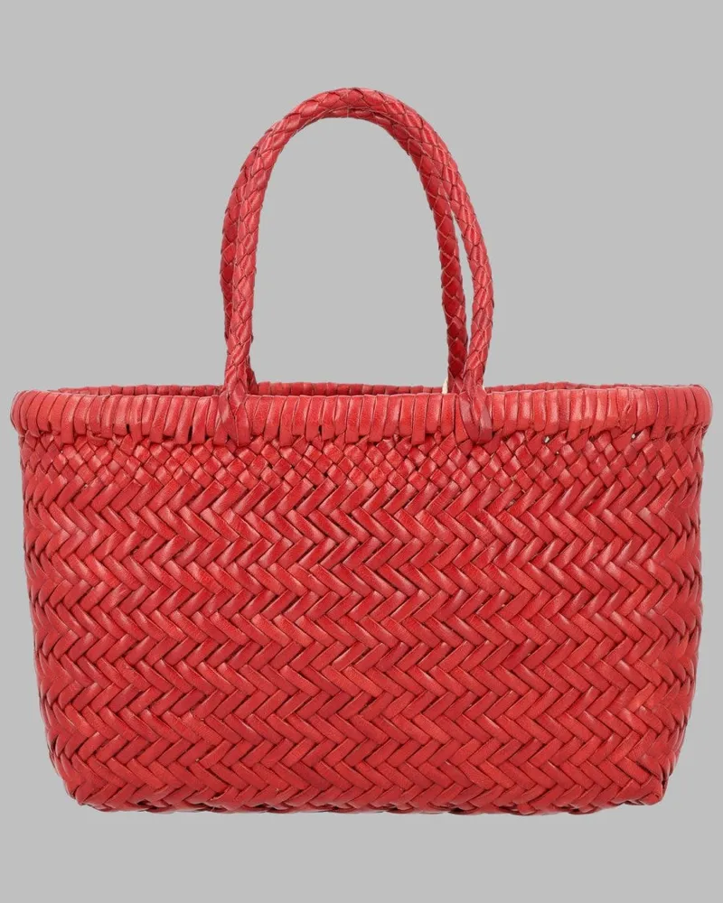 Dragon Diffusion Flat Gora Leather Tote Bag — Red Red