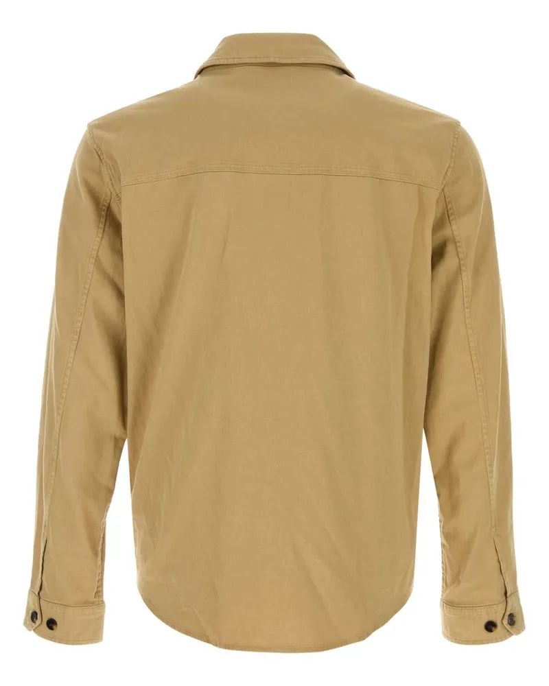 Woolrich Men's Blend Overshirt Beige Cotton Linen Elastane Jacket Beige