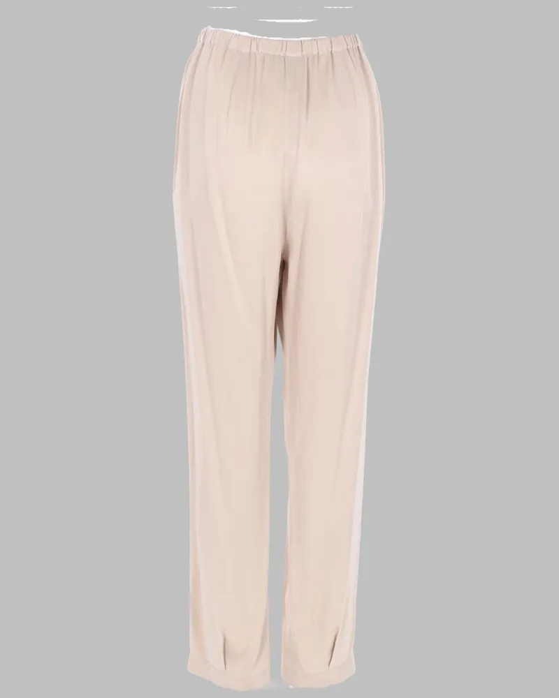 Vince Drawstring Viscose Acetate Trousers — Pink Pink