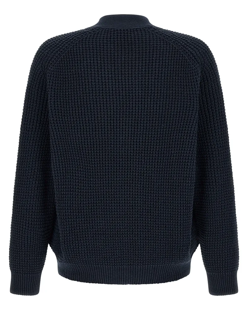 HUGO BOSS Honeycomb Cotton-Blend Cardigan — Navy Navy