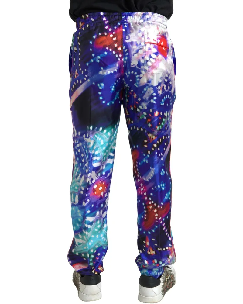 Dolce & Gabbana Men's Printed Silk Joggers Multicolor Multicolor