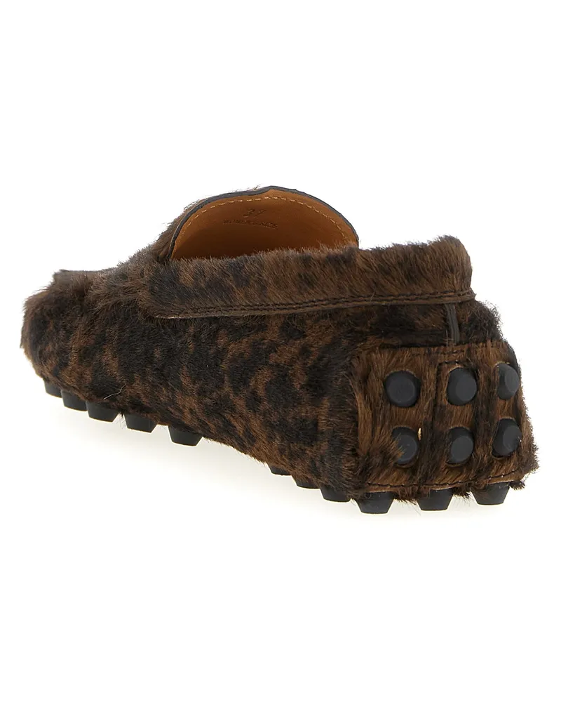 TOD'S Women's Brown Calfskin Slip-On Loafers Brown
